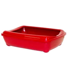 Туалет Moderna Mini Arist-O-Tray для кошек, с бортиком, красный, 50 х 38 х 14 см