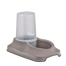 Миска Irak Plast для собак и кошек, с контейнером для воды и корма, 1.5 л, бежевая