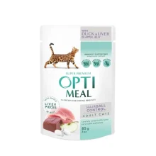 Влажный корм Optimeal для взрослых кошек, с уткой, 85 г