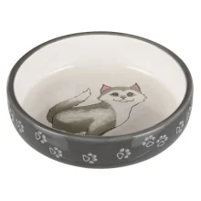 Миска Trixie для котов с коротким носом, керамика, серый, 300 мл, 15 см