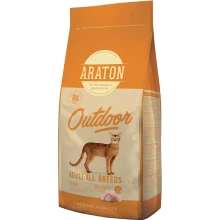 Сухой корм Araton Outdoor Adult All Breeds для активных кошек, с индейкой и курицей, 15 кг