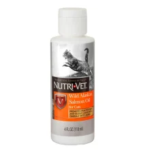 Витаминная добавка масло дикого лосося Nutri-Vet Salmon Oil для шерсти кошек, 118 мл