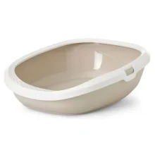 Туалет Savic Gizmo Medium для кошек, с бортиком, белый мокко, 44 х 35,5 х 12,5 см