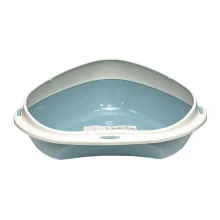 Туалет угловой с бортиком Georplast Shuttle Corner для кошек, 58×48×20.5 см, голубой