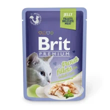 Влажный корм Brit Premium Cat, для кошек, филе форели в желе, 85 г