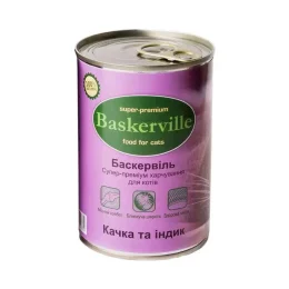 Влажный корм Baskerville для котов, утка и индюк, 400 г