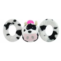 Игрушка-пищалка для перетягивания Jolly Pets Tug-a-Mal Коровка, средняя, для собак 4-9 кг, 27-30 см