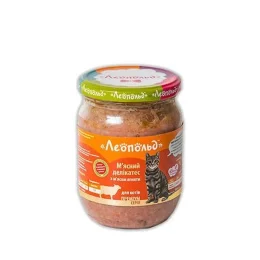 Консервы Леопольд Мясные деликатесы для кошек, с мясом ягнят, 500 г
