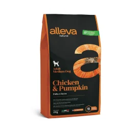 Сухой корм Alleva Natural Adult Chicken&Pumpkin Medium для средних пород собак, курица и тыква, 2 кг