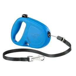 Рулетка-поводок Ferplast Flippy One Cord для собак, со шнуром, размер S, голубой, 14.7×3×10 см