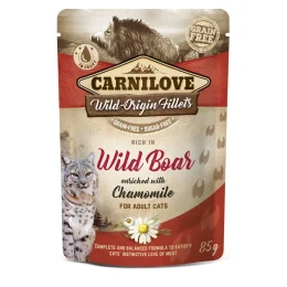Влажный корм Carnilove Wild Boar для взрослых кошек, с кабаном и ромашкой, кусочки в соусе, пауч, 85 г