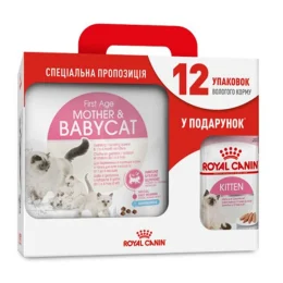 Сухой корм Royal Canin Mother and Babycat для кормящих кошек, 4 кг + 12 паучей в подарок