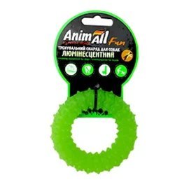 Игрушка AnimAll Fun кольцо с шипами для собак, люминесцентная, 9 см, зеленая