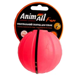Игрушка AnimAll Fun тренировочный мяч для собак, 7 см, коралловая
