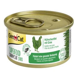 Влажный корм GimCat Shiny Cat Superfood для кошек, с курицей и травой, 70 г