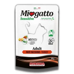 Монопротеиновый беззерновой влажный корм Morando MioGatto Sensitive Monoprotein для кошек, индейка, 85 г