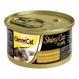 Влажный корм GimCat Shiny Cat для кошек, с тунцом и креветками и солодом, 70 г