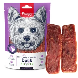 Лакомство Wanpy Soft Duck Fillets вяленое филе утки, для собак, 100 г
