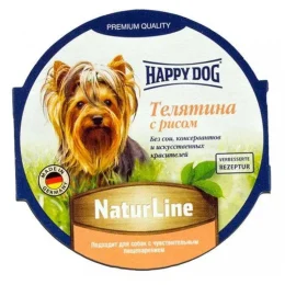 Влажный корм Happy Dog NaturLine для взрослых собак до 10 кг с чувствительным пищеварением, с телятиной, 85 г