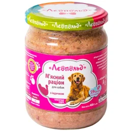 Влажный корм Леопольд мясной рацион для собак, с индейкой, 460 г