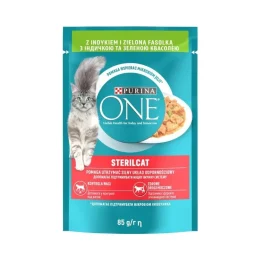 Влажный корм Purina One Sterilcat для взрослых кошек, с индейкой и зеленой фасолью в соусе, 85 г