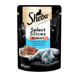 Влажный корм Sheba Selection in Sauce для кошек, с океанической рыбой в соусе, 85 г