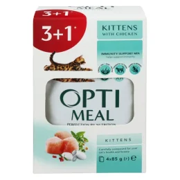 Набор влажного корма Optimeal для котят, с курицей, 85 г, 3+1