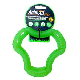 Игрушка AnimAll Fun кольцо 6 сторон для собак, люминесцентная, 15 см, зеленая