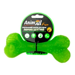 Игрушка AnimAll Fun кость для собак, люминесцентная, 15 см, зеленая