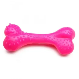Игрушка Comfy Mint Dental Bone для собак, кость с выступами, пластиковая, розовая, 8.5 см