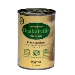 Влажный корм Baskerville для котов, цыпленок с рисом, 400 г