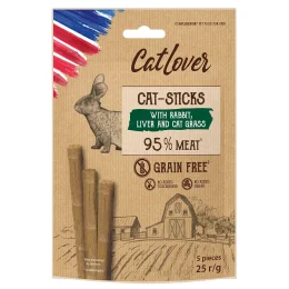 Лакомство CatLover Cat-Sticks Rabbit Liver Grass для кошек, палочки с кроликом, печенью и травой, 5 шт по 5 г