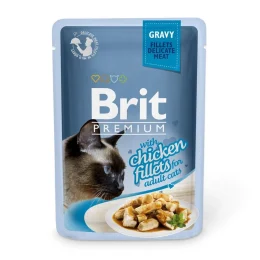 Влажный корм Brit Premium Cat, для кошек, филе курицы в соусе, 85 г