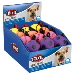 Игрушка мяч на канате Trixie для собак, диаметр 6 см, длина каната — 30 см, цвет в ассортименте