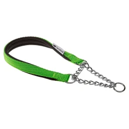 Нейлоновый ошейник с металлической цепочкой Ferplast Daytona CSS15/45 Green для собак, A: 45 см, B: 15 см