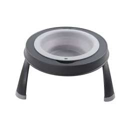 Миска Dexas Single Elevated Feeder одинарная, на складной подставке, малая, светло-серая, 360 мл