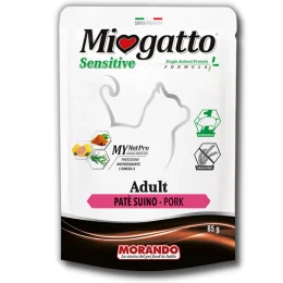 Монопротеиновый беззерновой влажный корм Morando MioGatto Sensitive Monoprotein для кошек, прошутто, 85 г