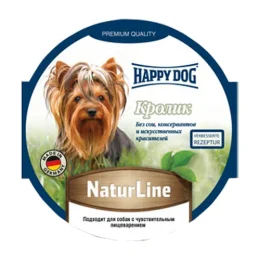 Влажный корм Happy Dog NaturLine для взрослых собак до 10 кг с чувствительным пищеварением, с кроликом, 85 г