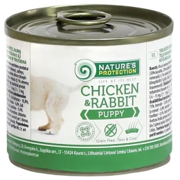 Консерва Natures Protection Puppy chicken & rabbit для щенков, 200 г
