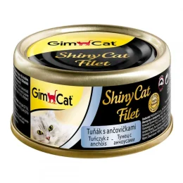 Влажный корм GimCat Shiny Cat для кошек, с тунцом и анчоусом, 70 г