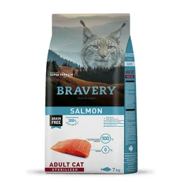 Сухой корм Bravery Salmon Adult Cat Sterilized для взрослых стерилизованных кошек, с лососем, 7 кг