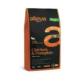 Сухой корм Alleva Natural Puppy Chicken&Pumpkin Medium для щенков средних пород, курица и тыква, 2 кг
