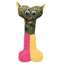 Игрушка Trixie кость с мордочкой, для собак, 40 см, плюш, ткань, хаки