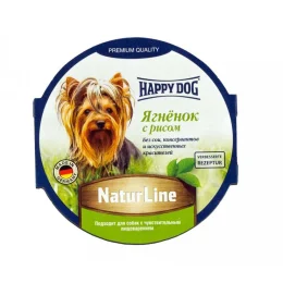 Влажный корм Happy Dog NaturLine для взрослых собак до 10 кг с чувствительным пищеварением, с ягненком, 85 г