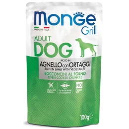 Влажный корм MONGE DOG GRILL с ягненком и овощами, 100 г