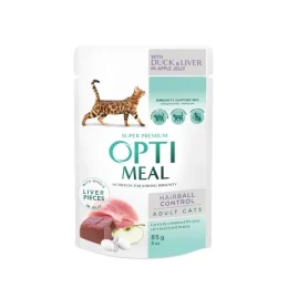 Влажный корм Optimeal для взрослых кошек, с уткой, 85 г