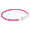Нашийник Trixie Flash Light USB L-XL світиться, з відображає смугою, 65 см х 7 мм, рожевий
