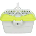 Переноска Trixie Mini-Capri Transport Box для гризунів, вагою до 2 кг, 40×22×30 см, світло-сіра/зелена
