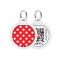 Адресник WAUDOG Smart ID з QR-паспортом, малюнок "Горох", діаметр 25 мм