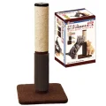 Кігтеточка CattyMan Scratcher Massage Poll стовпчик з масажною щіткою, для котів, коричнево-бежевий